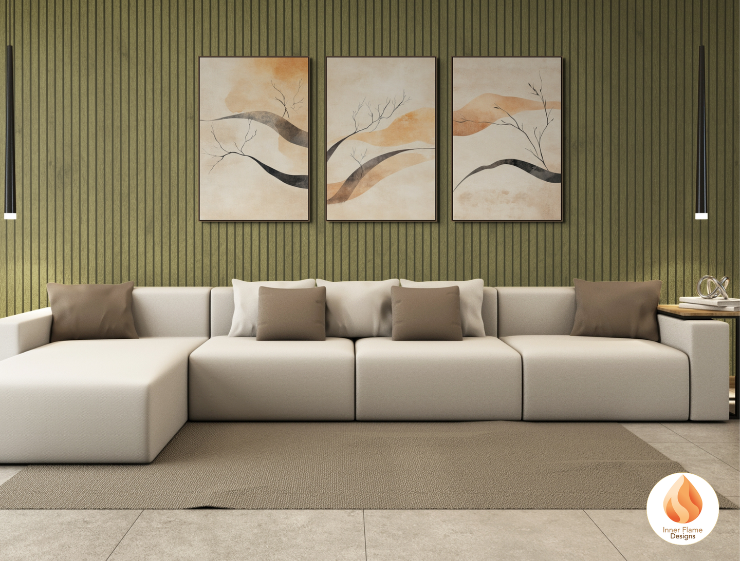Refined Japandi Art for Modern Home Design | Triptych Artwork