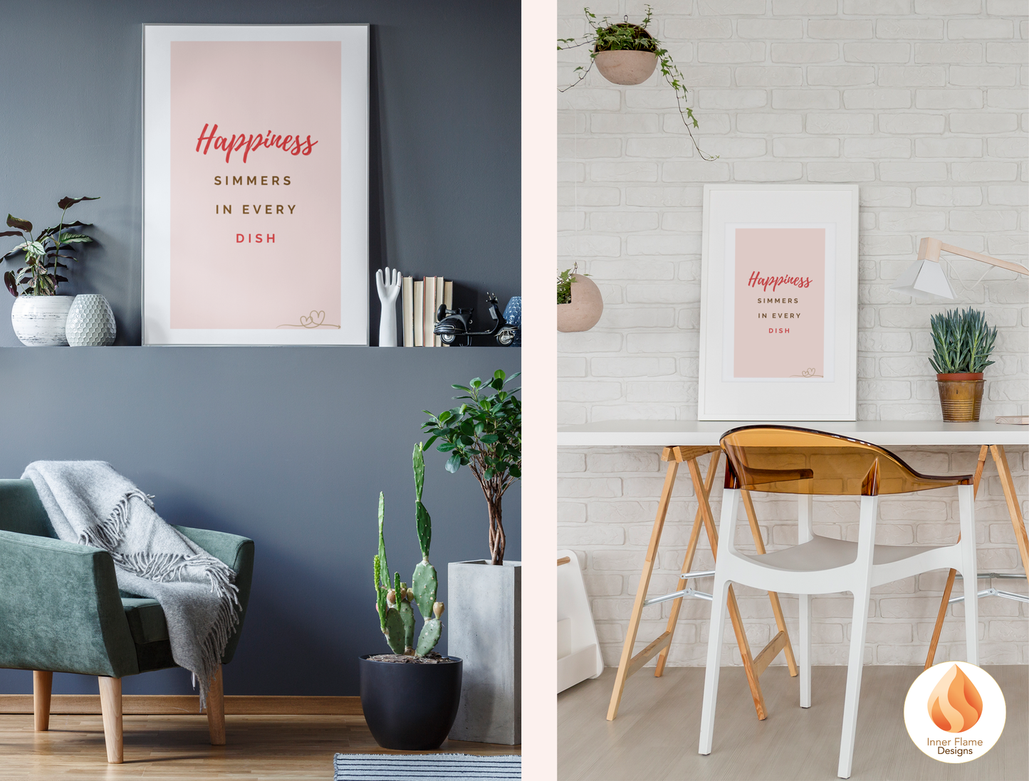 Motivational Poster with Quote on Family and Togetherness 4 - "Happiness Simmers In Every Dish"