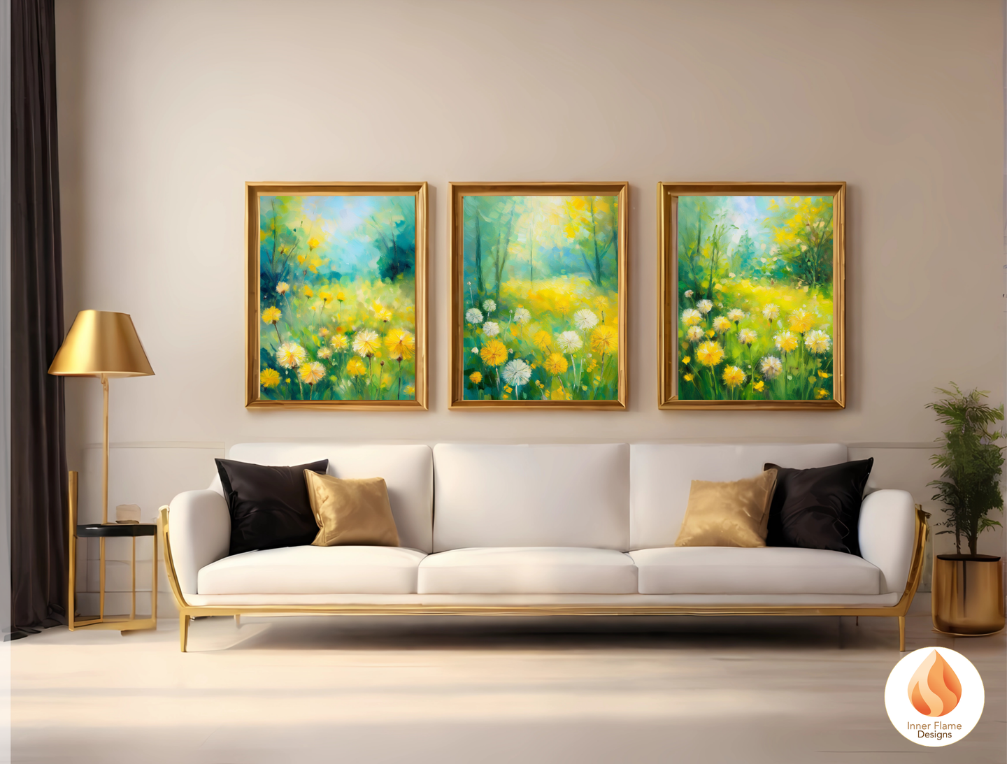 Vibrant Flower Artwork for Modern Home Design | Triptych Artwork