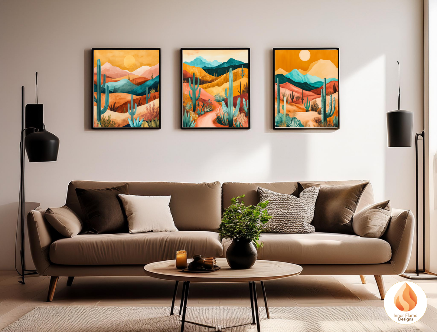 Exotic Boho Wall Art Décor for Modern Home Design | Triptych Artwork