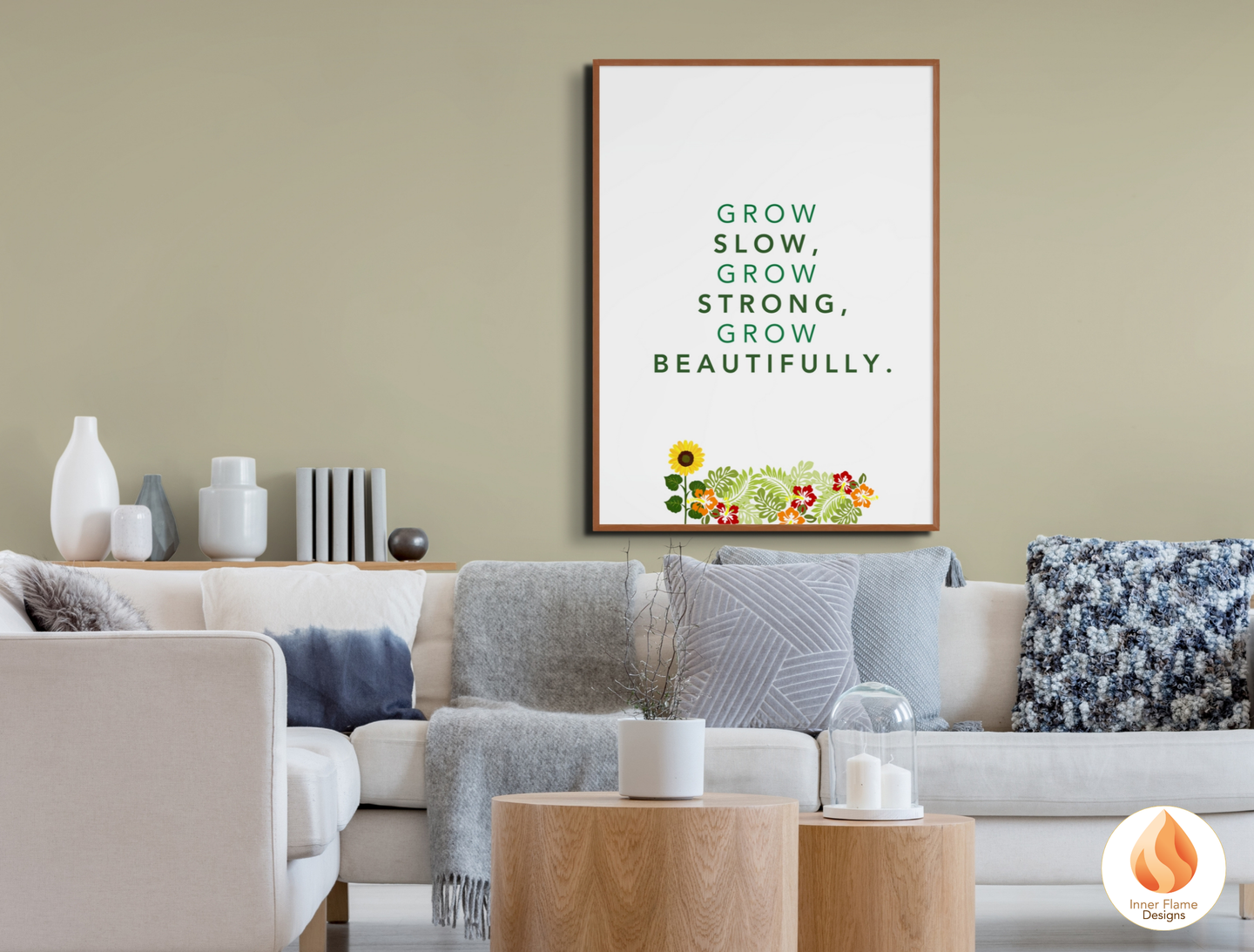 Motivational Poster with Nature-Inspired Quote 8 - "Grow Slow, Grow Strong, Grow Beautifully"