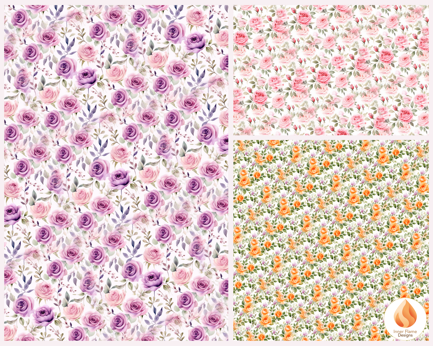 Elegant Rose Floral Surface Patterns | Seamless Patterns for Wallpaper, Textiles, Packaging and Digital Designs