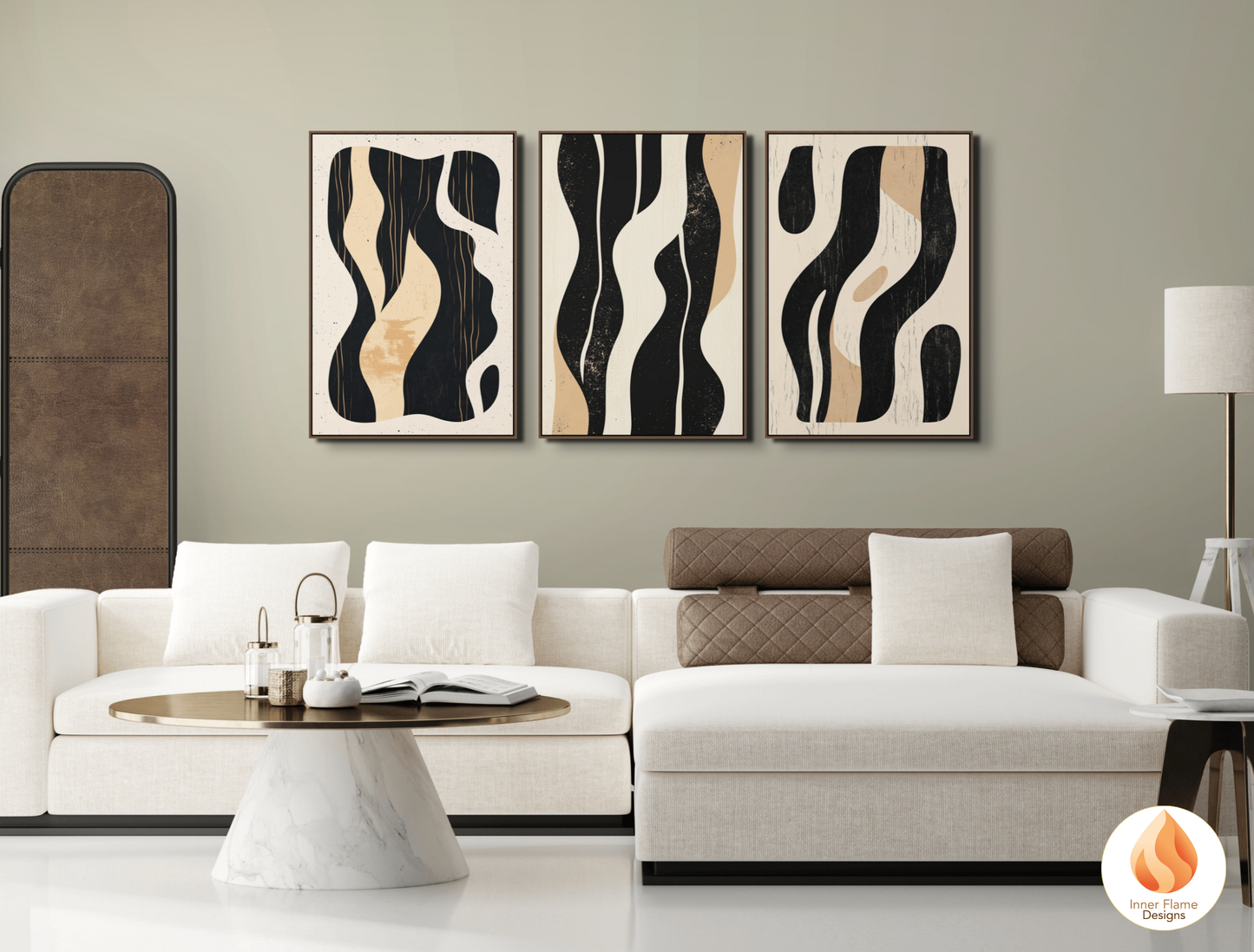 Elemental Minimalist Art for Modern Home Design | Triptych Artwork