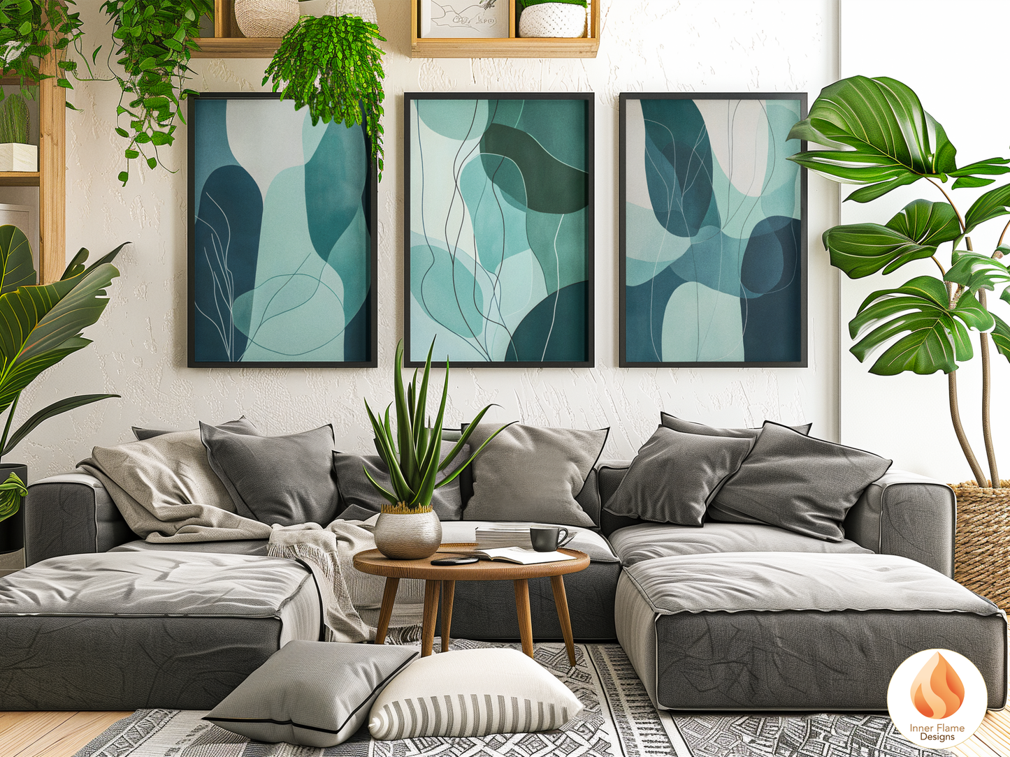 Whimsical Line Art for Modern Home Design | Triptych Artwork