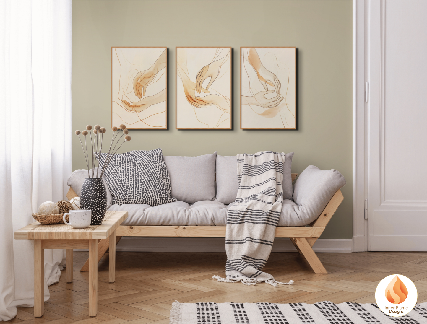 Sensual Line Art for Modern Home Design | Triptych Artwork
