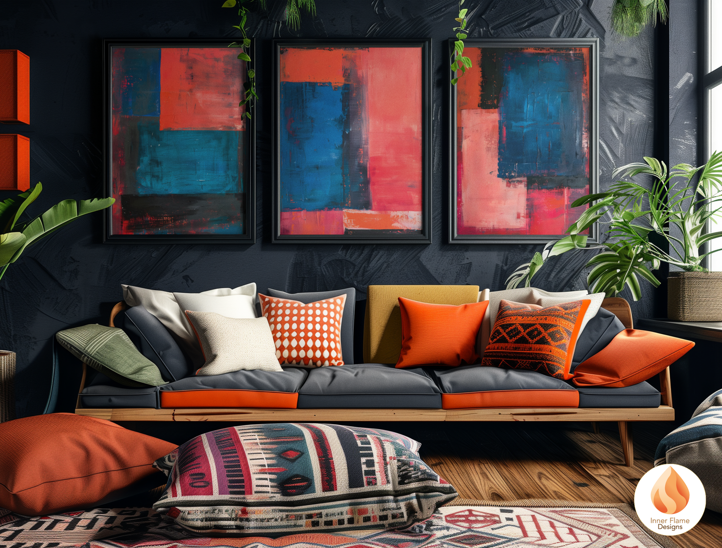 Striking Minimalist Art for Modern Home Design | Triptych Artwork