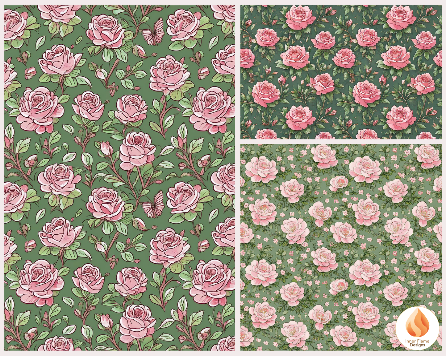 Lush Rose Floral Surface Patterns | Seamless Patterns for Wallpaper, Textiles, Packaging and Digital Designs
