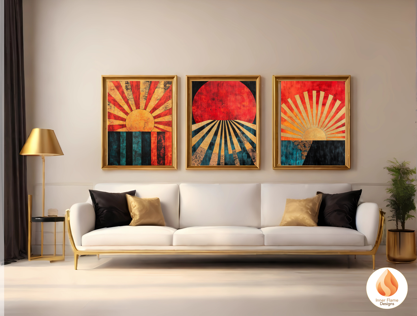 Vivid Cosmic Boho Wall Art Décor for Modern Home Design | Triptych Artwork (Series 2)