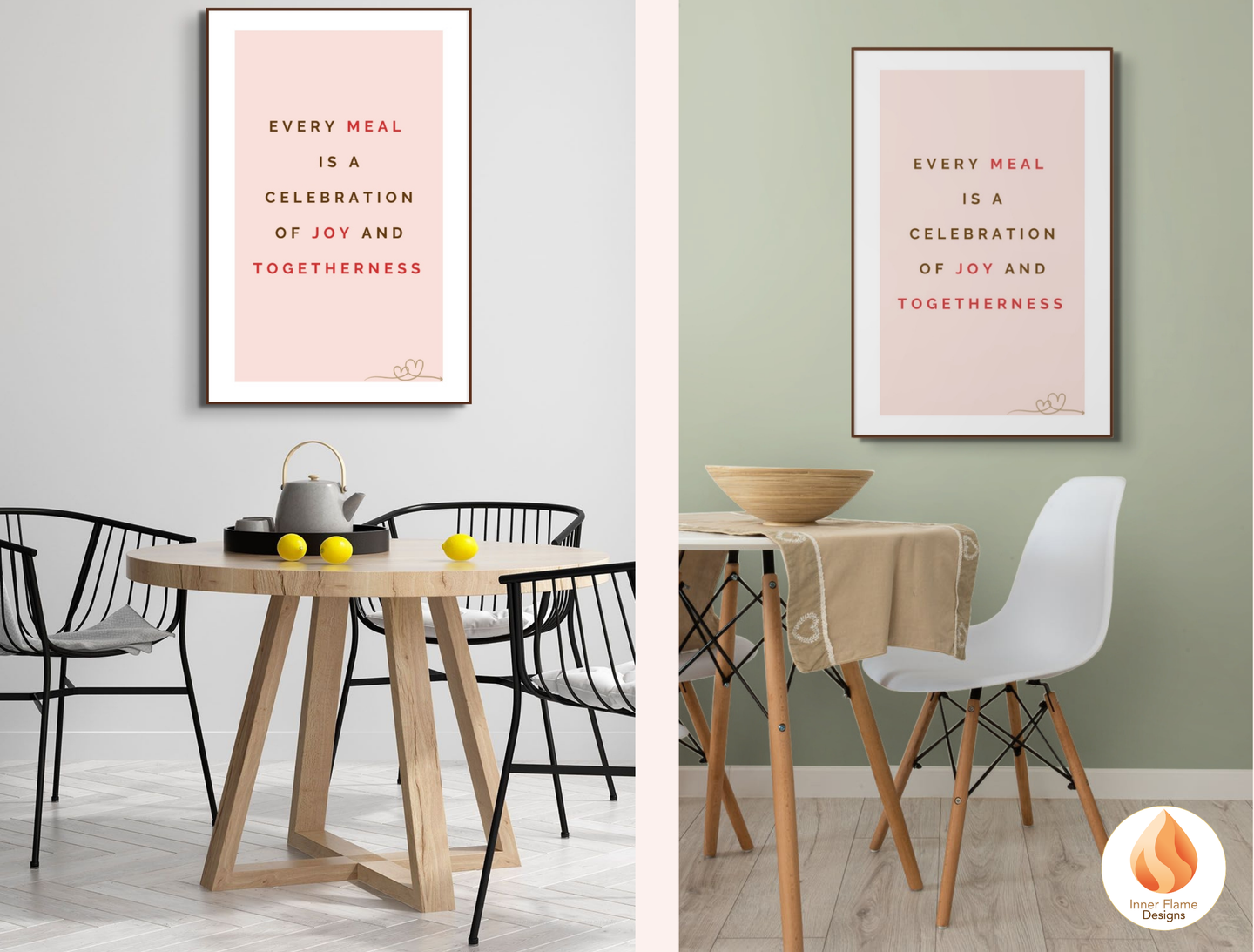 Motivational Poster with Quote on Family and Togetherness 3- "Every Meal Is A Celebration Of Joy And Togetherness"