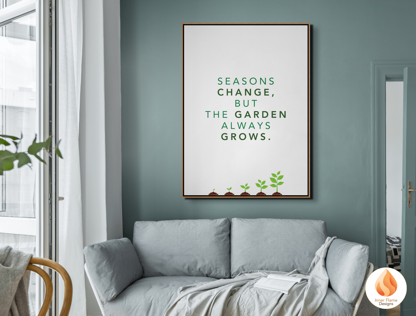 Motivational Poster with Nature-Inspired Quote 7 - "Seasons Change, But The Garden Always Grows"