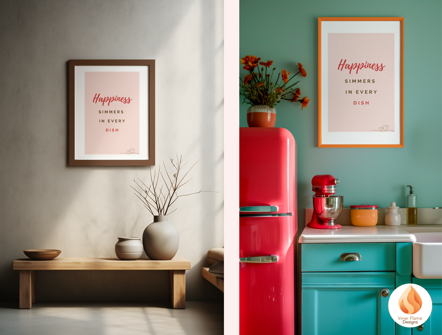 Motivational Poster with Quote on Family and Togetherness 4 - "Happiness Simmers In Every Dish"