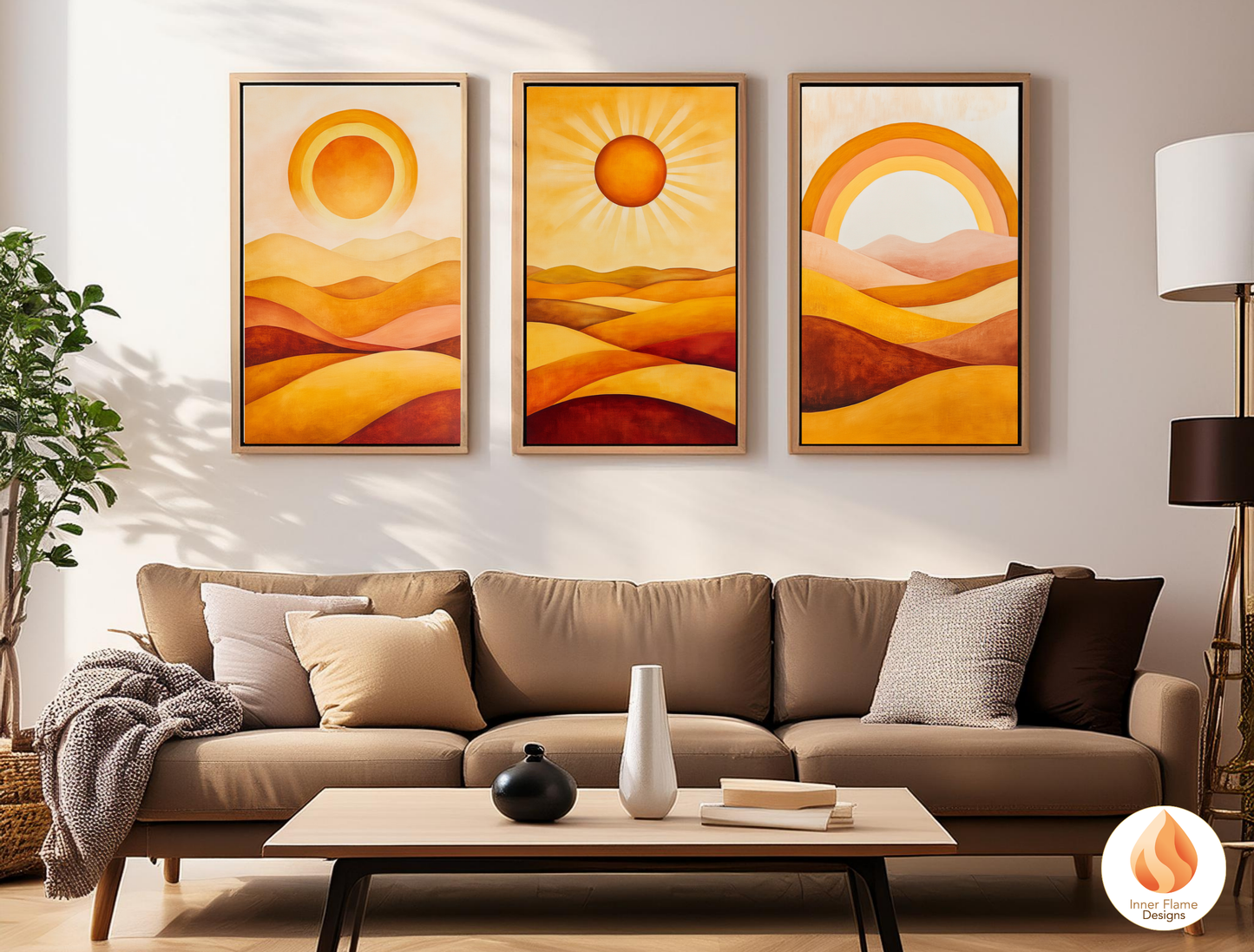 Vibrant Boho Wall Art Décor for Modern Home Design | Triptych Artwork