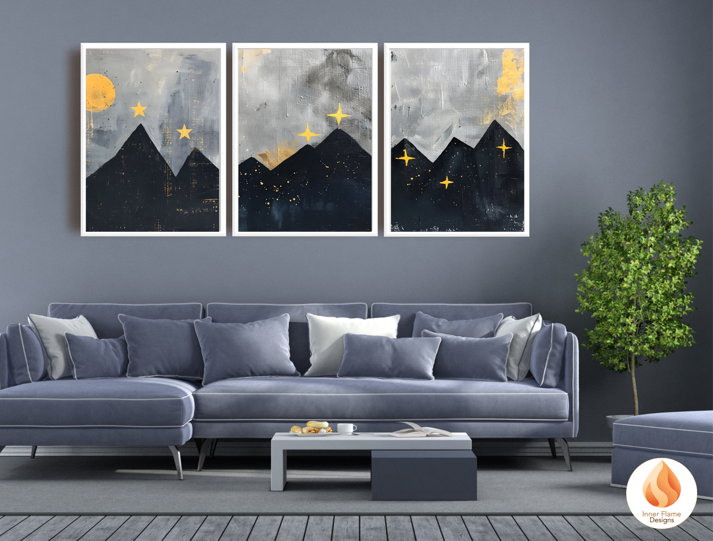 Ethereal Japandi Art for Modern Home Design | Triptych Artwork (Series 3)