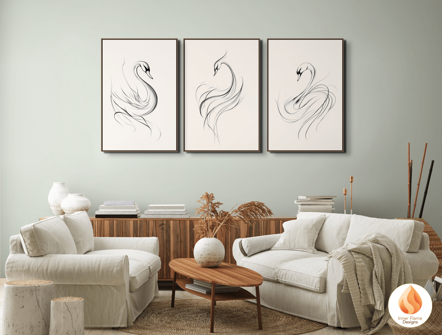 Delicate Line Art for Modern Home Design | Triptych Artwork
