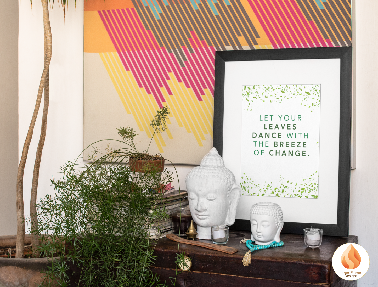 Motivational Poster with Nature-Inspired Quote 6 - "Let Your Leaves Dance With The Breeze Of Change"