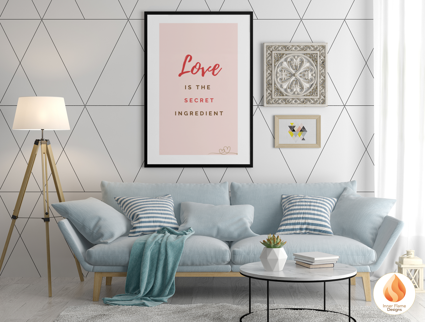 Motivational Poster with Quote on Family and Togetherness 2 - "Love Is The Secret Ingredient"