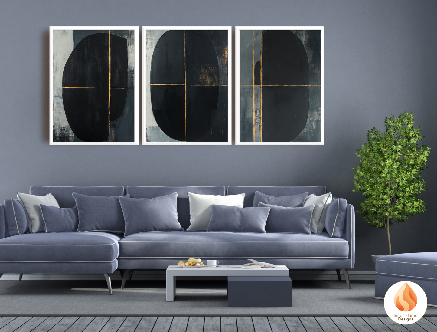 Enigmatic Minimalist Art for Modern Home Design | Triptych Artwork