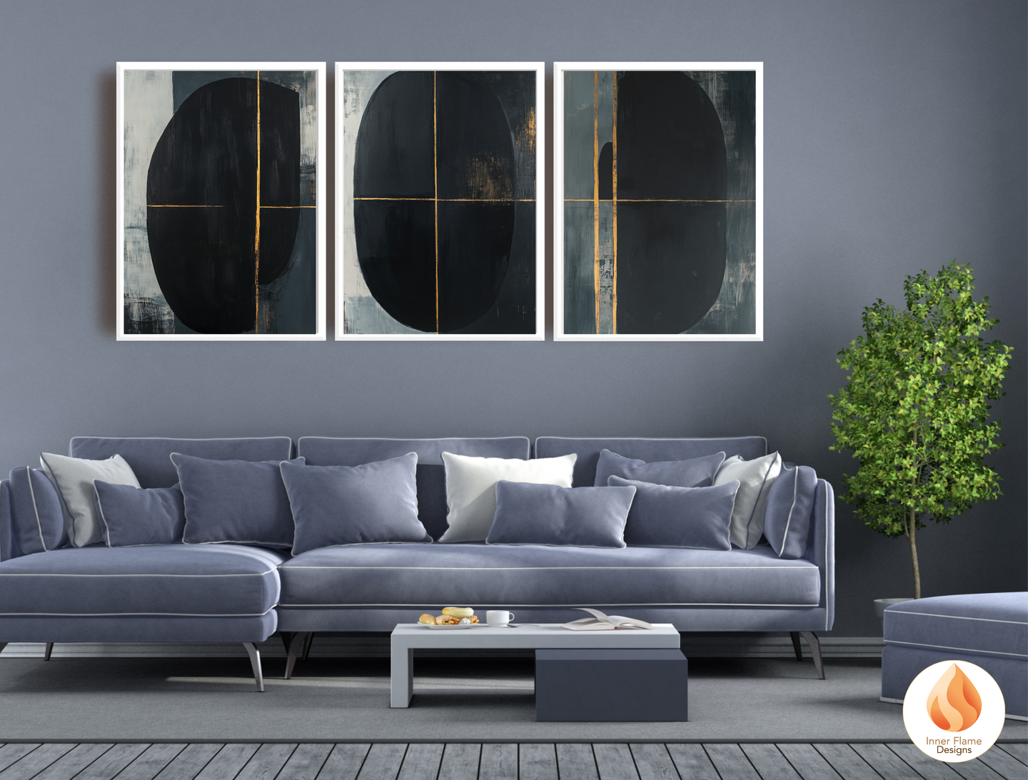 Enigmatic Minimalist Art for Modern Home Design | Triptych Artwork