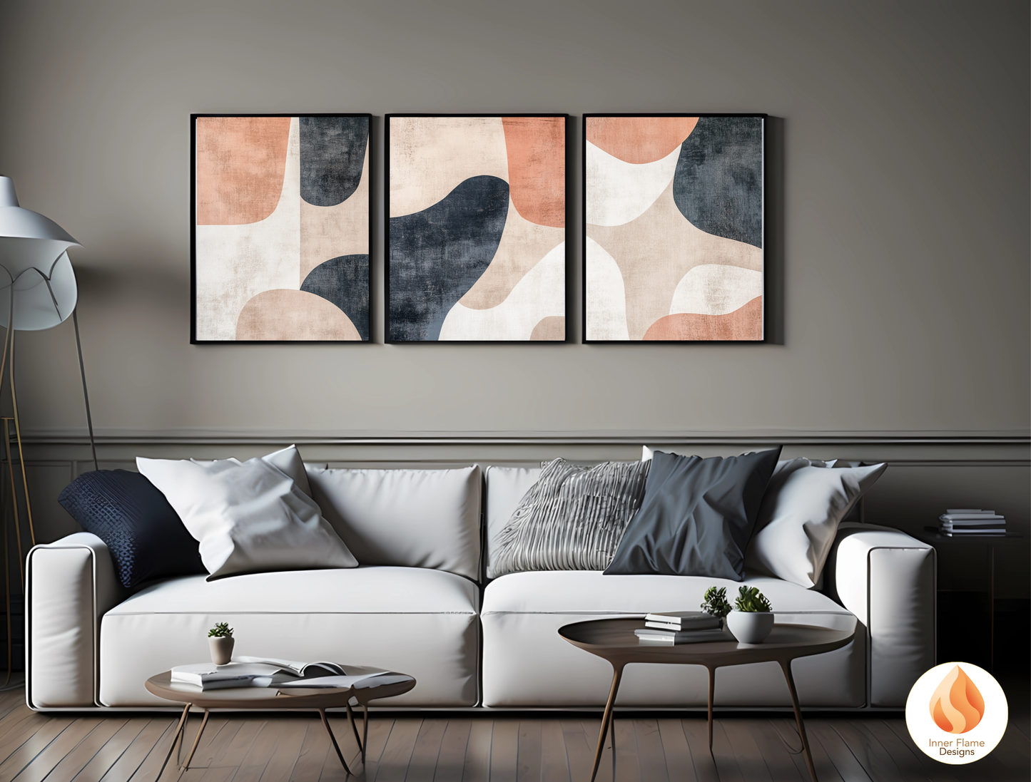 Organic Minimalist Art for Modern Home Design | Triptych Artwork