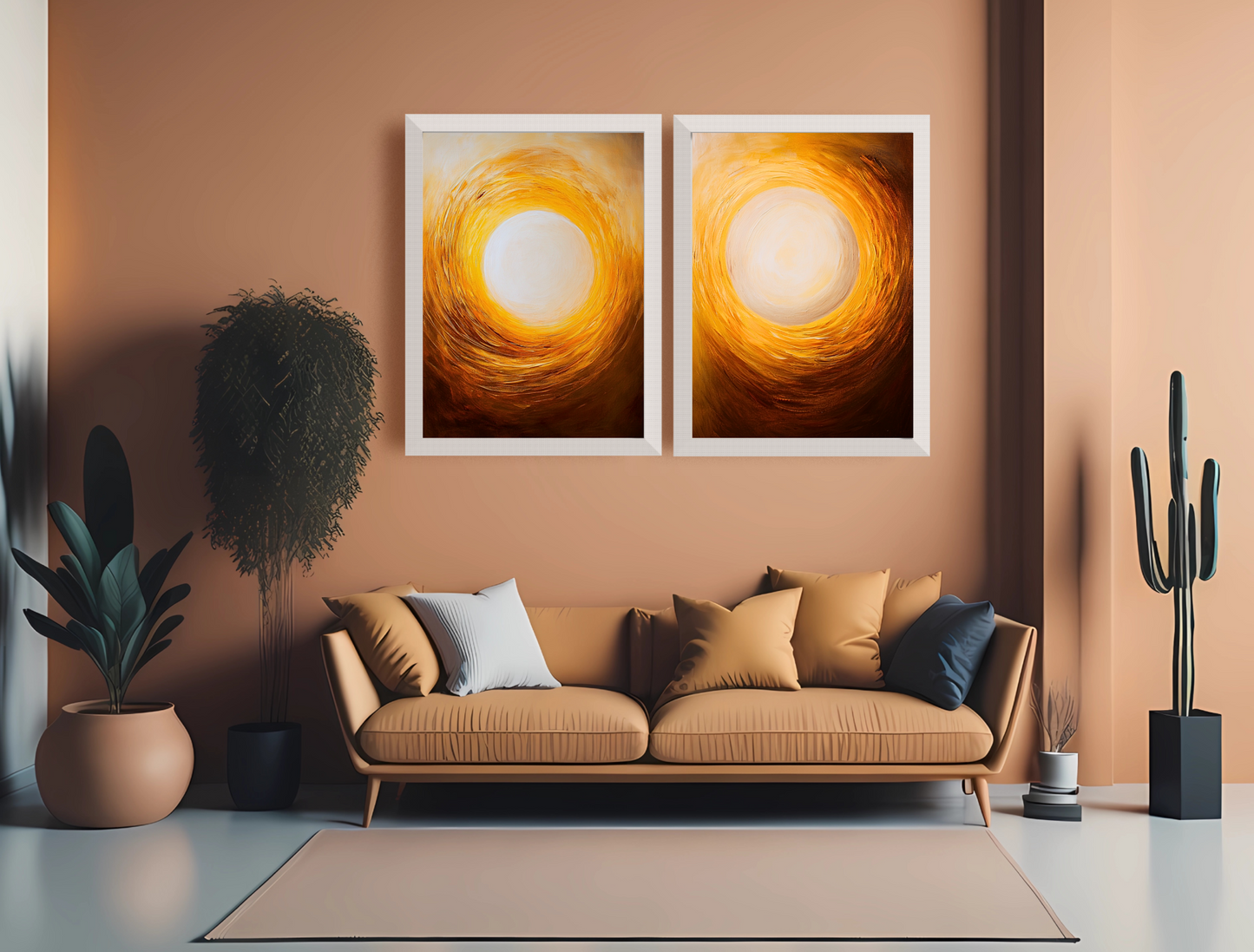 Luminous Minimalist Art for Modern Home Design | Diptych Art (Series 2)