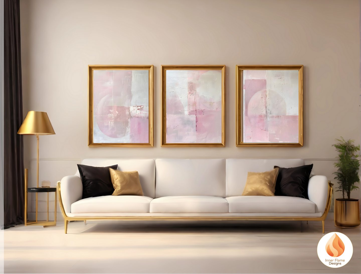 Dreamy Minimalist Art for Modern Home Design | Triptych Artwork
