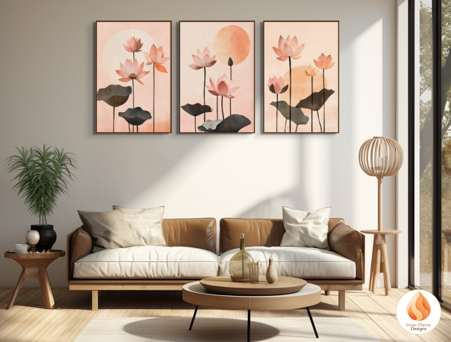 Exquisite Japandi Art for Modern Home Design | Triptych Artwork