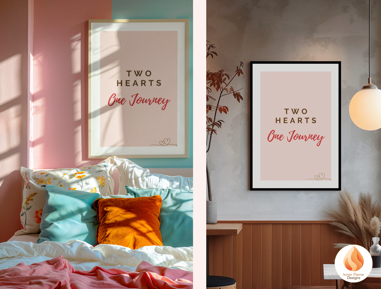 Motivational Poster with Love Inspirational Quote 3 - "Two Hearts, One Journey"