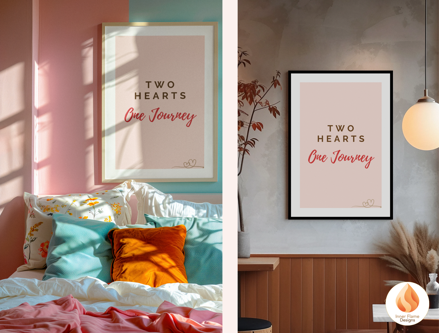 Motivational Poster with Love Inspirational Quote 3 - "Two Hearts, One Journey"