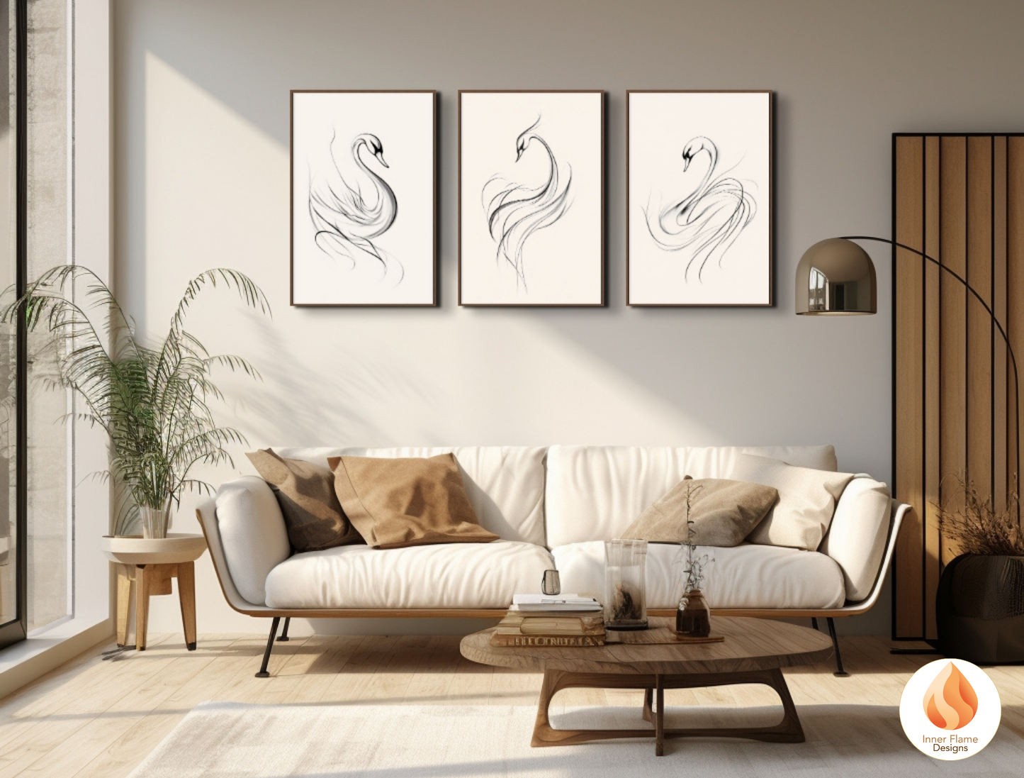 Delicate Line Art for Modern Home Design | Triptych Artwork