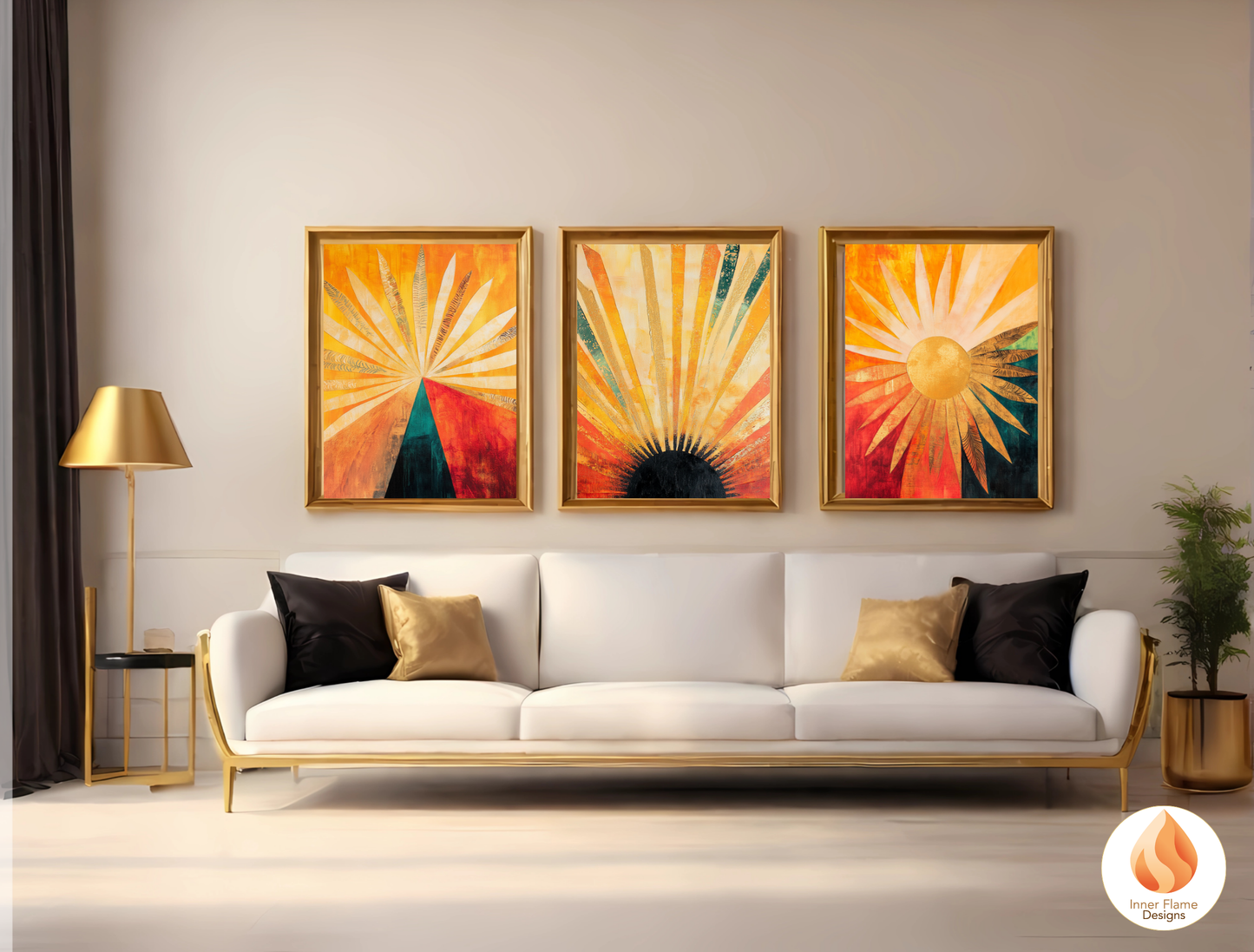 Vivid Cosmic Boho Wall Art Décor for Modern Home Design | Triptych Artwork (Series 1)