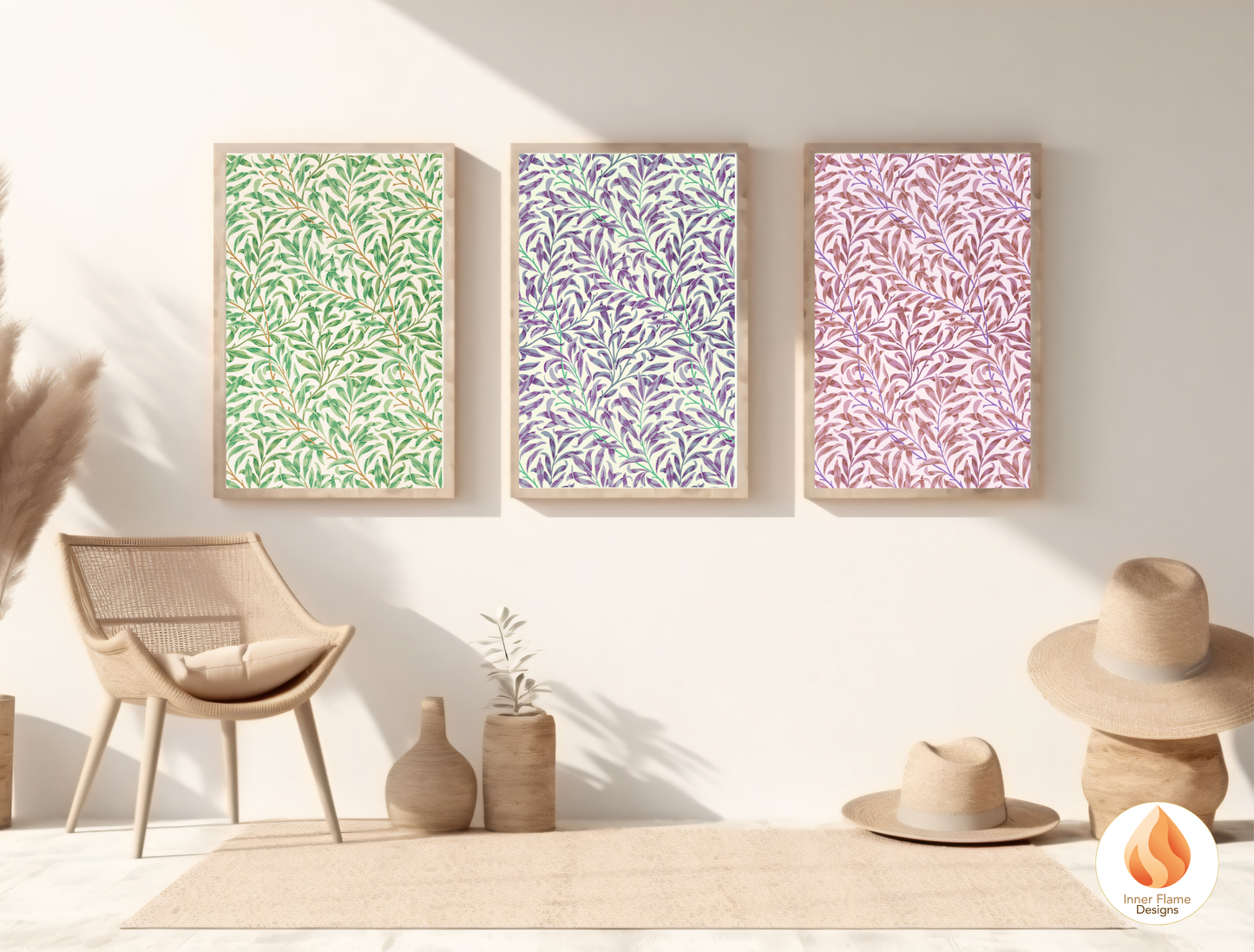 William Morris Inspired Designs - "Willow Bough" | Abstract Botanical Art for Modern Home Design |