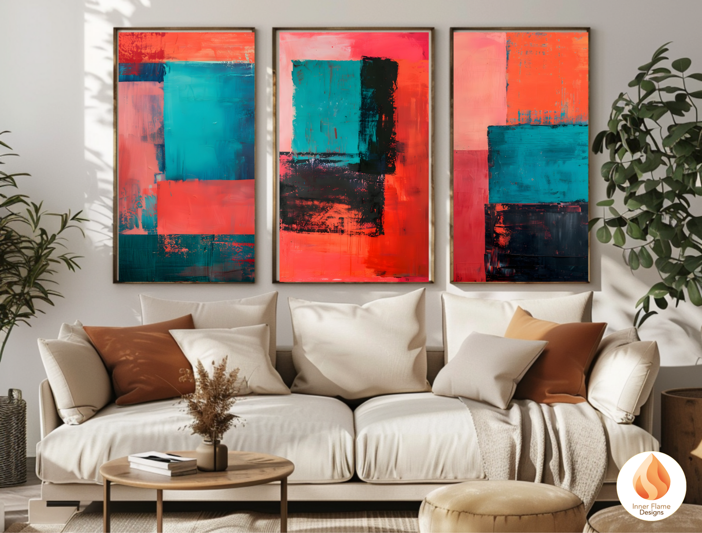 Expressive Minimalist Art for Modern Home Design | Triptych Artwork