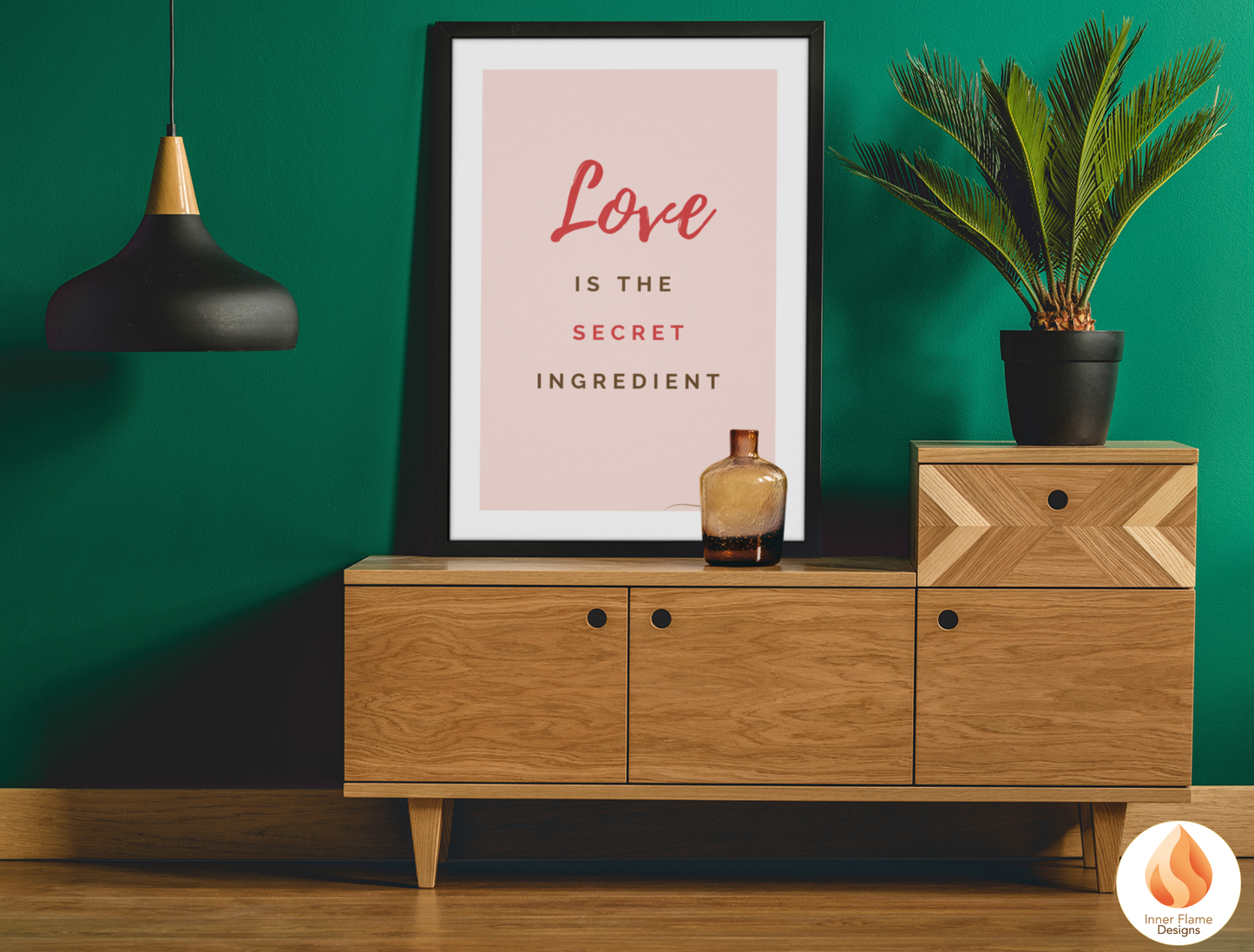 Motivational Poster with Quote on Family and Togetherness 2 - "Love Is The Secret Ingredient"