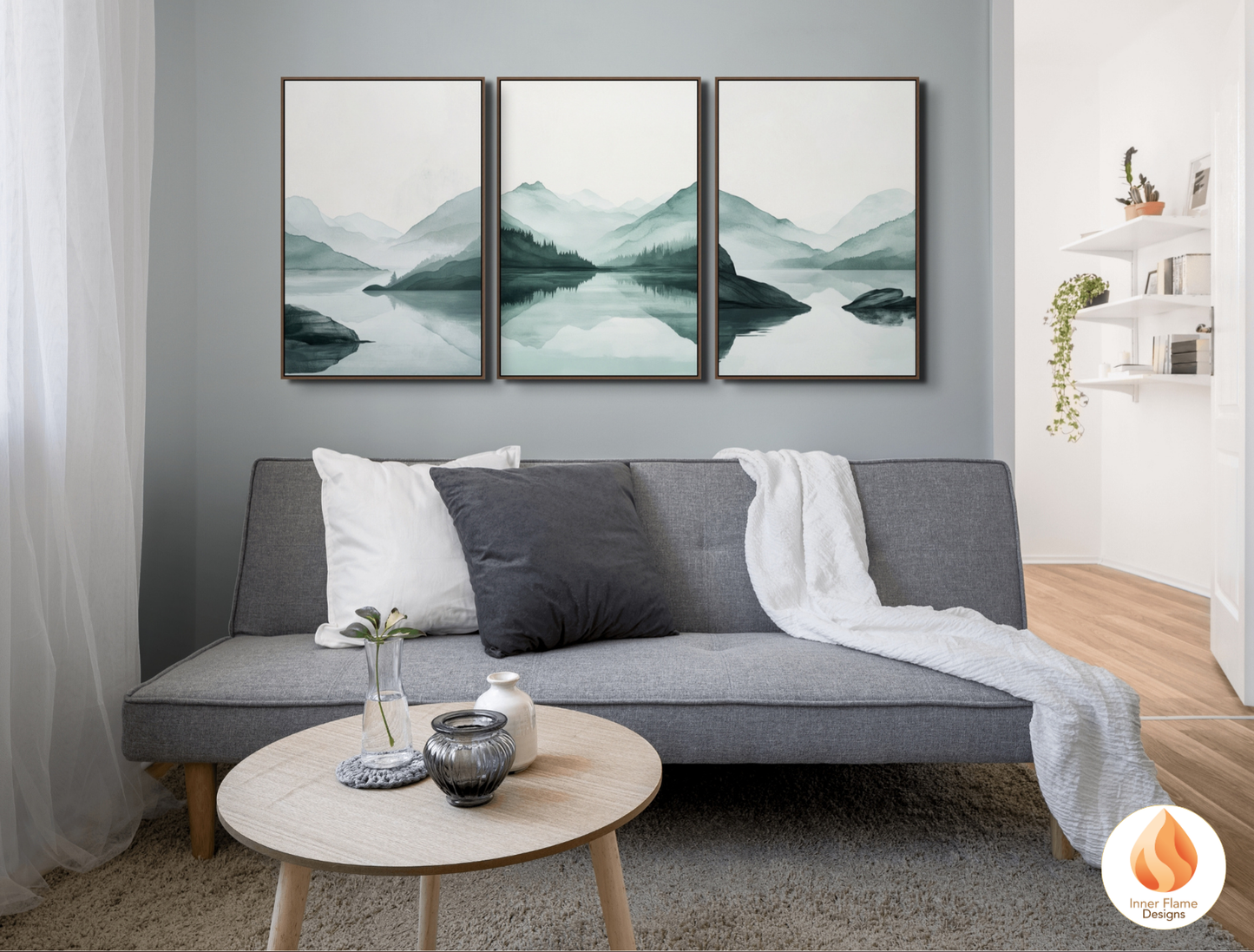 Meditative Japandi Art for Modern Home Design | Triptych Artwork