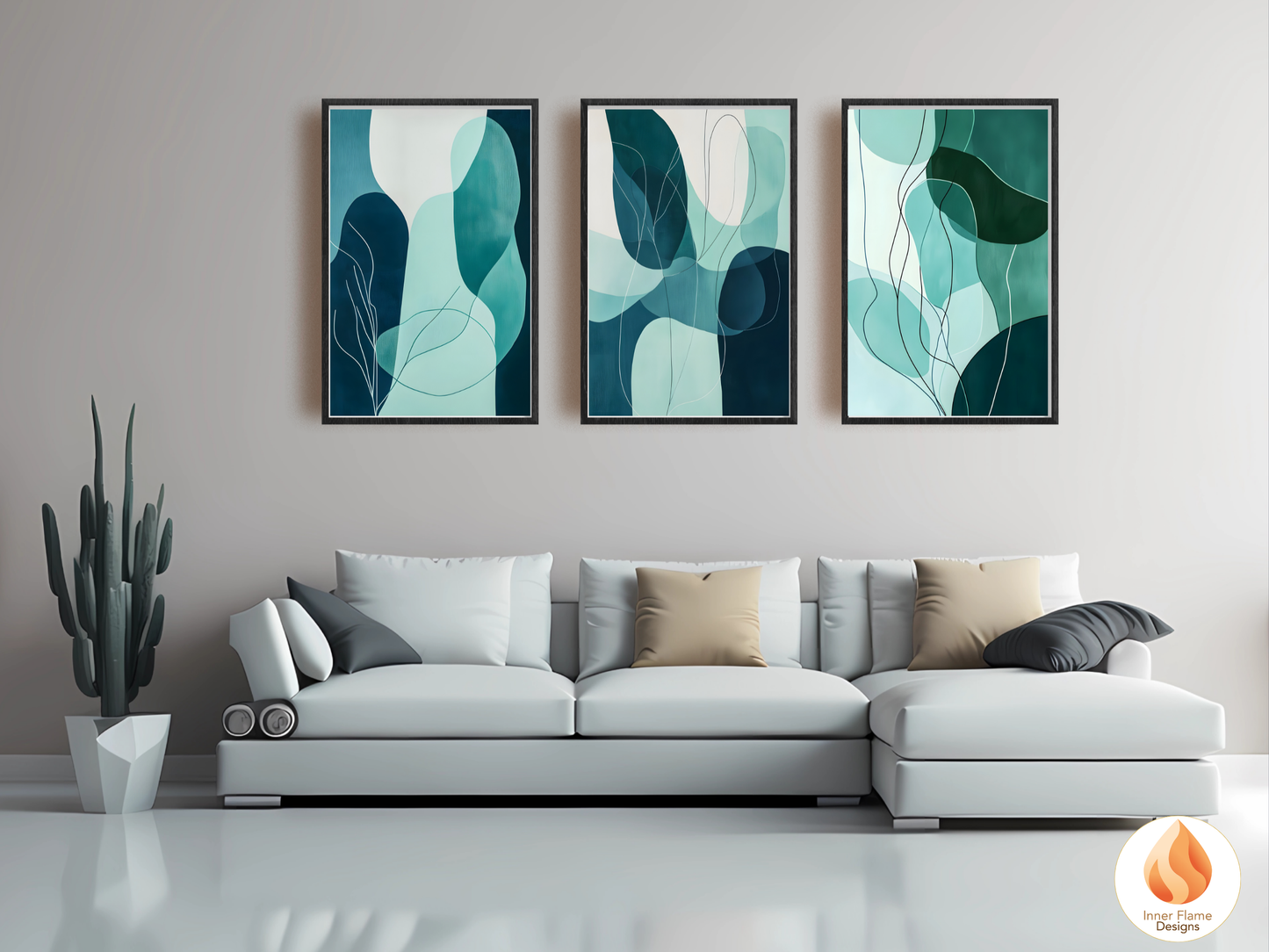 Whimsical Line Art for Modern Home Design | Triptych Artwork