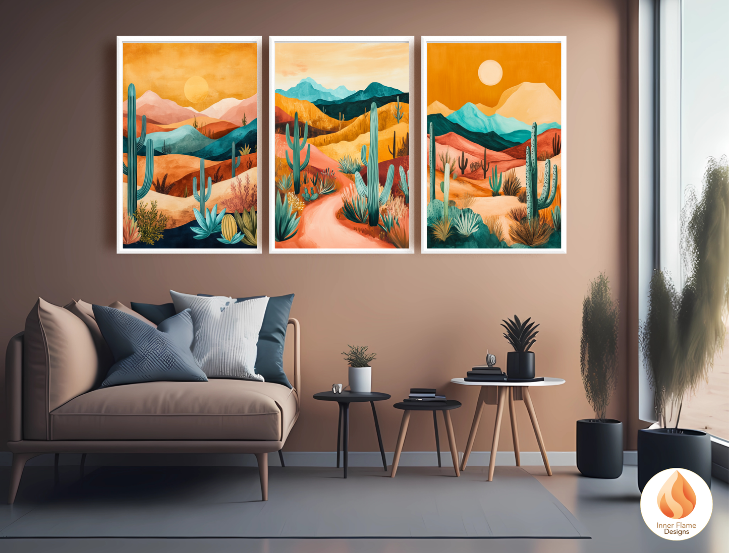 Exotic Boho Wall Art Décor for Modern Home Design | Triptych Artwork