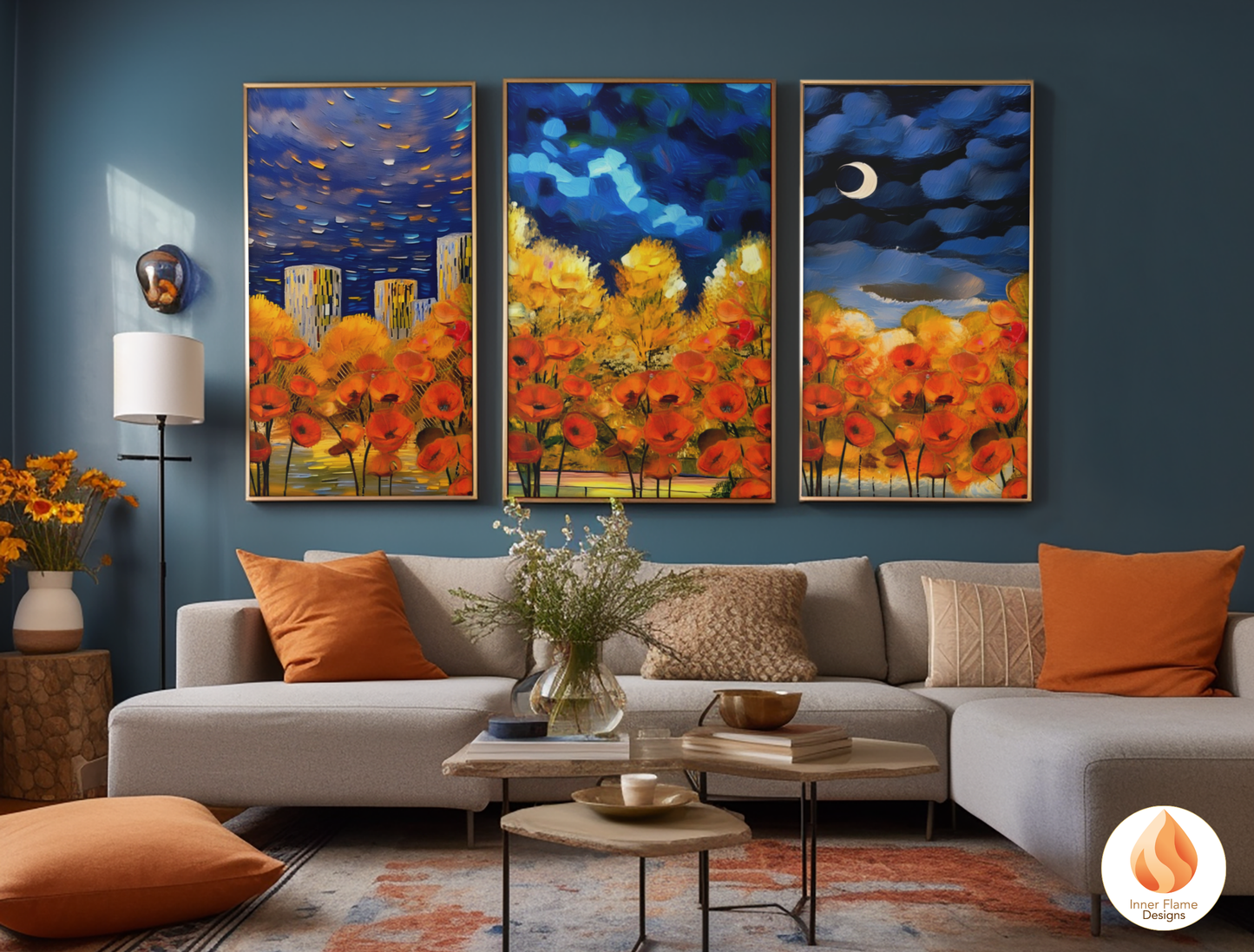 Vivid Flower Artwork for Modern Home Design | Four Piece Artwork