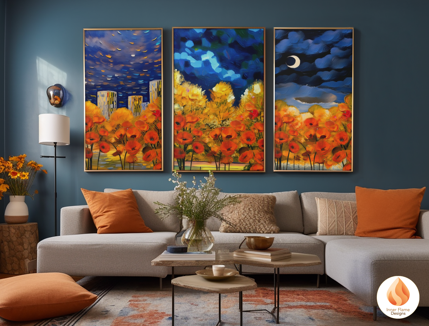 Vivid Flower Artwork for Modern Home Design | Four Piece Artwork