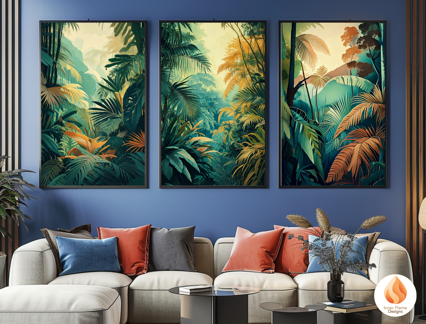 Verdant Botanical Art for Modern Home Design | Triptych Artwork