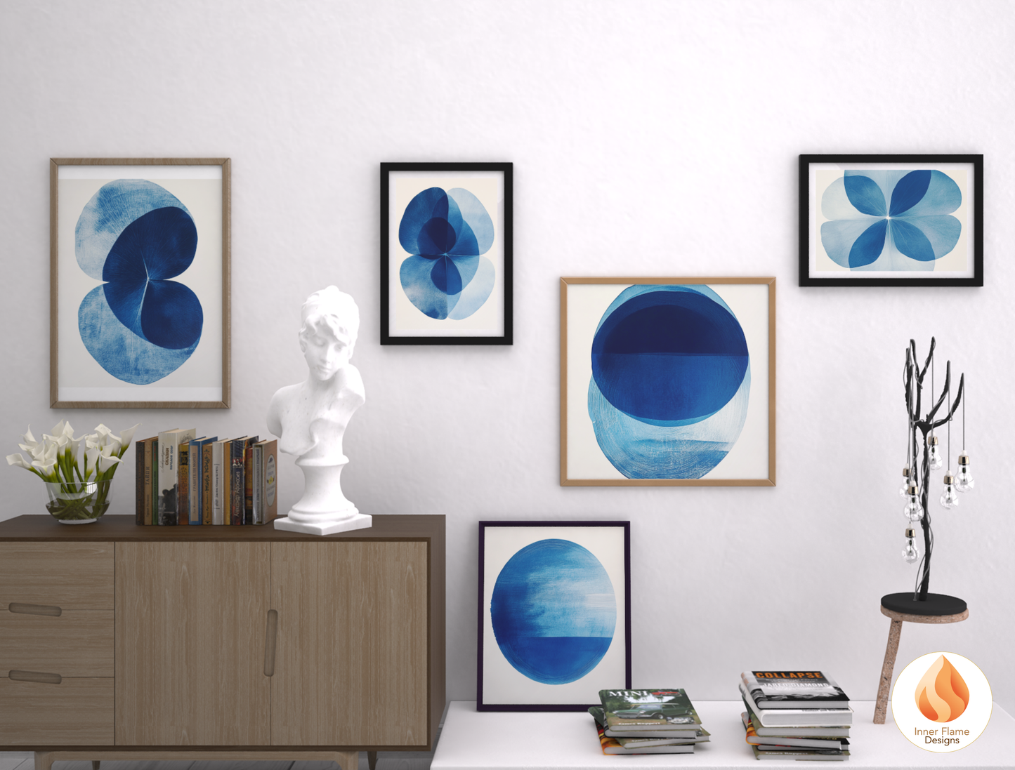 Striking Geometric Artwork for Modern Home Design | Five Piece Wall Art