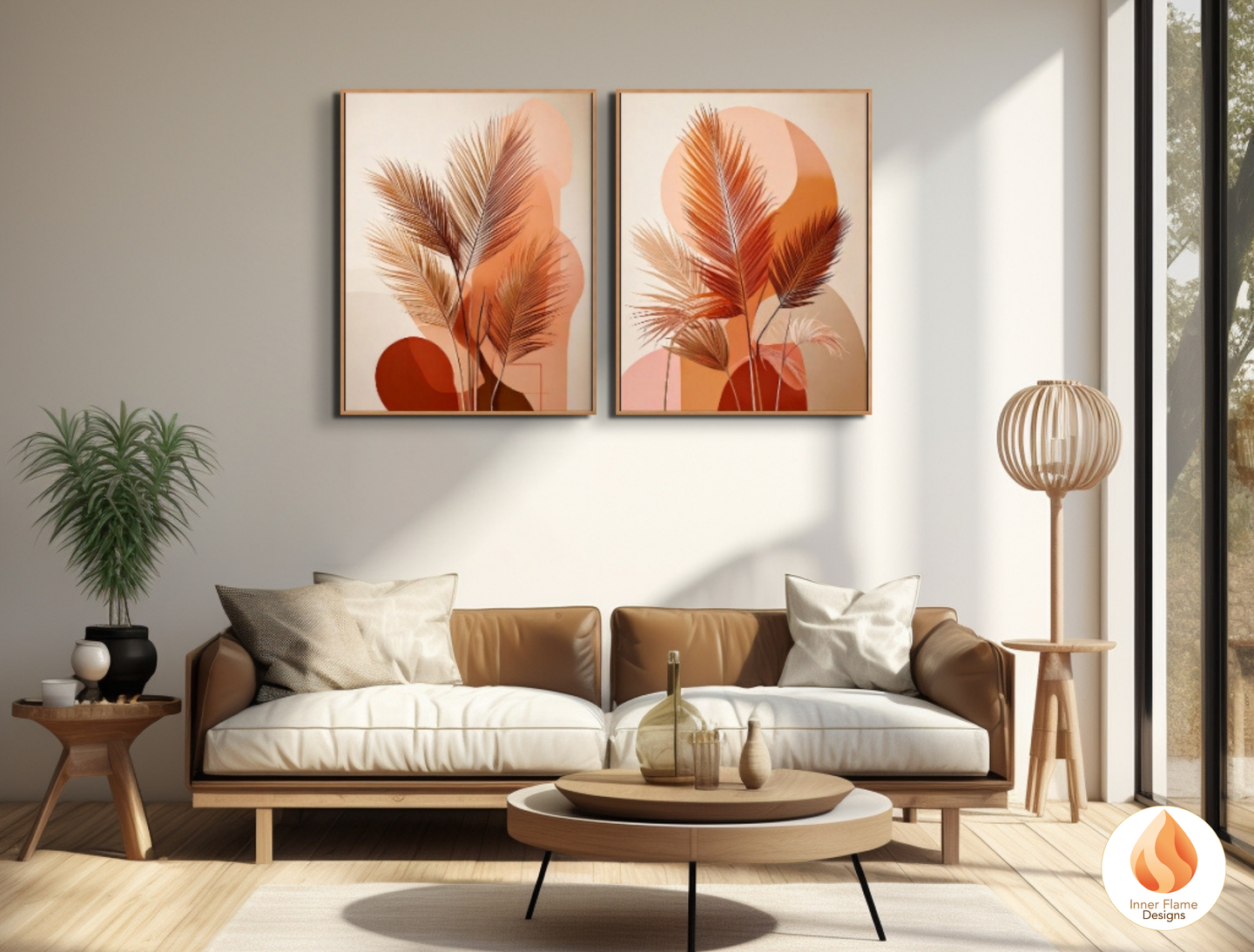 Radiant Botanical Art for Modern Home Design | Triptych Artwork