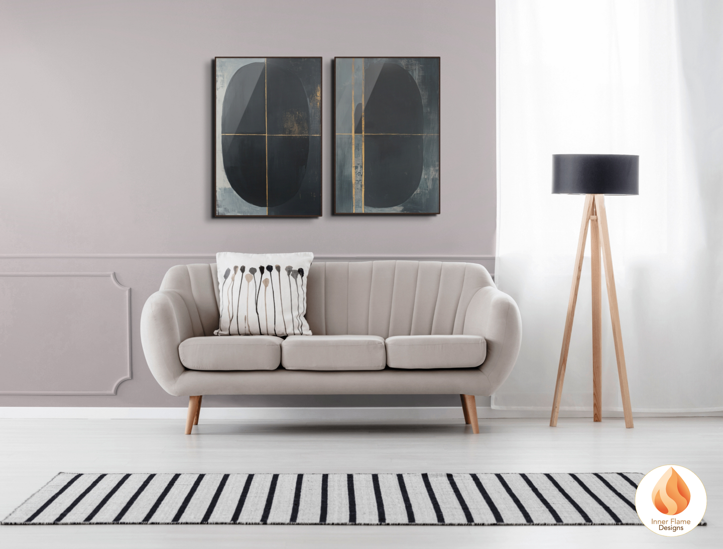 Enigmatic Minimalist Art for Modern Home Design | Triptych Artwork