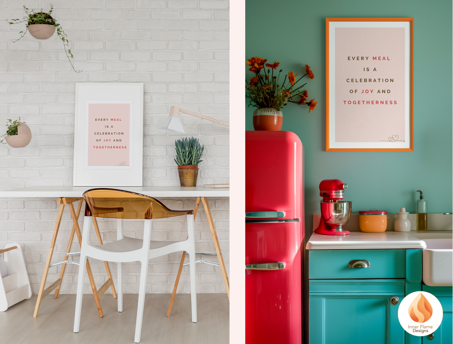 Motivational Poster with Quote on Family and Togetherness 3- "Every Meal Is A Celebration Of Joy And Togetherness"