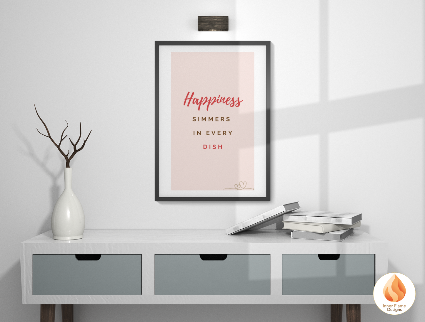 Motivational Poster with Quote on Family and Togetherness 4 - "Happiness Simmers In Every Dish"