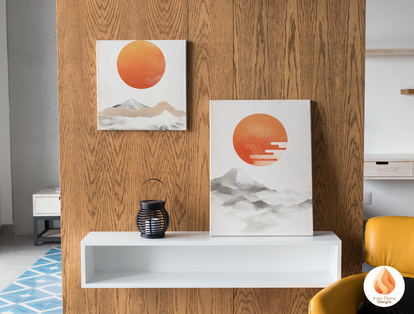 Harmonious Japandi Art for Modern Home Design | Diptych Artwork (Series 1)