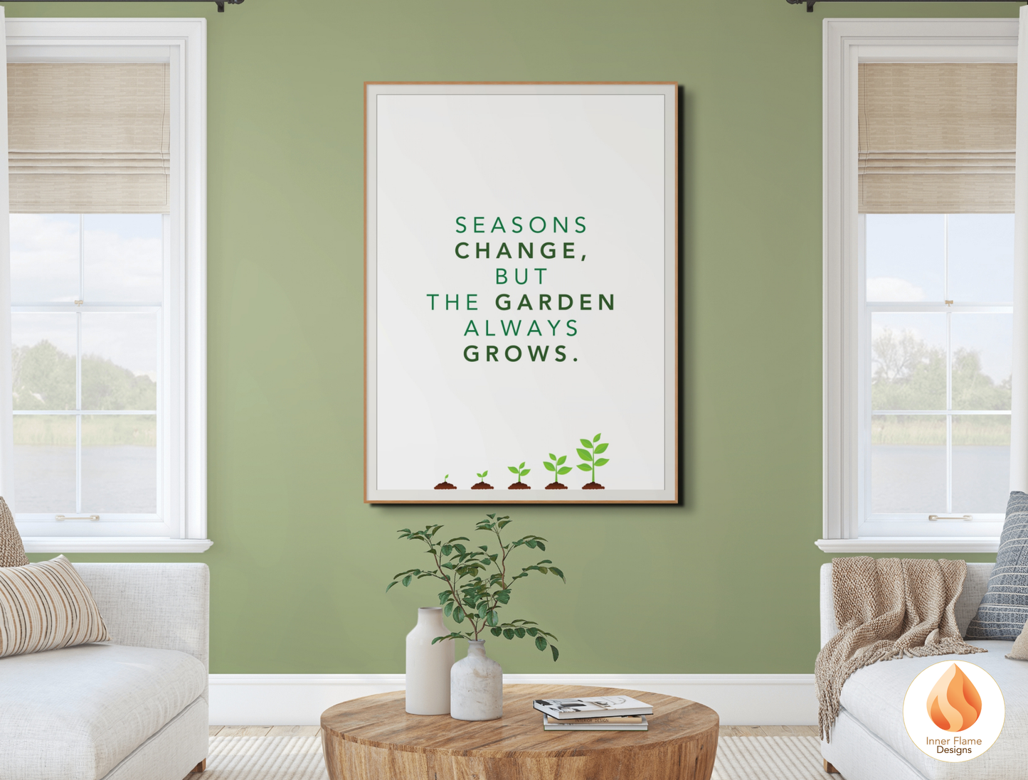 Motivational Poster with Nature-Inspired Quote 7 - "Seasons Change, But The Garden Always Grows"