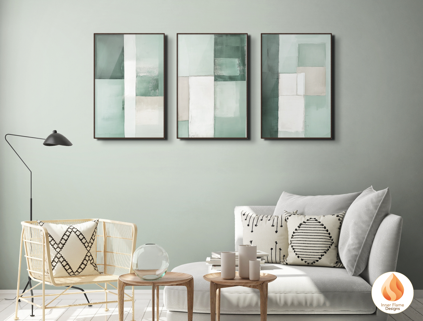 Gentle Minimalist Art for Modern Home Design | Triptych Artwork