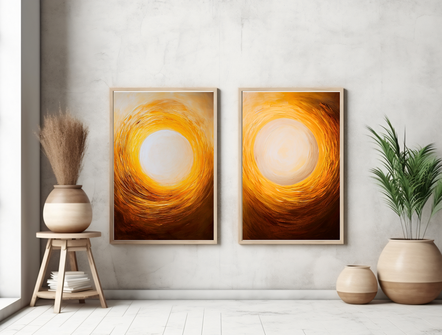 Luminous Minimalist Art for Modern Home Design | Diptych Art (Series 2)