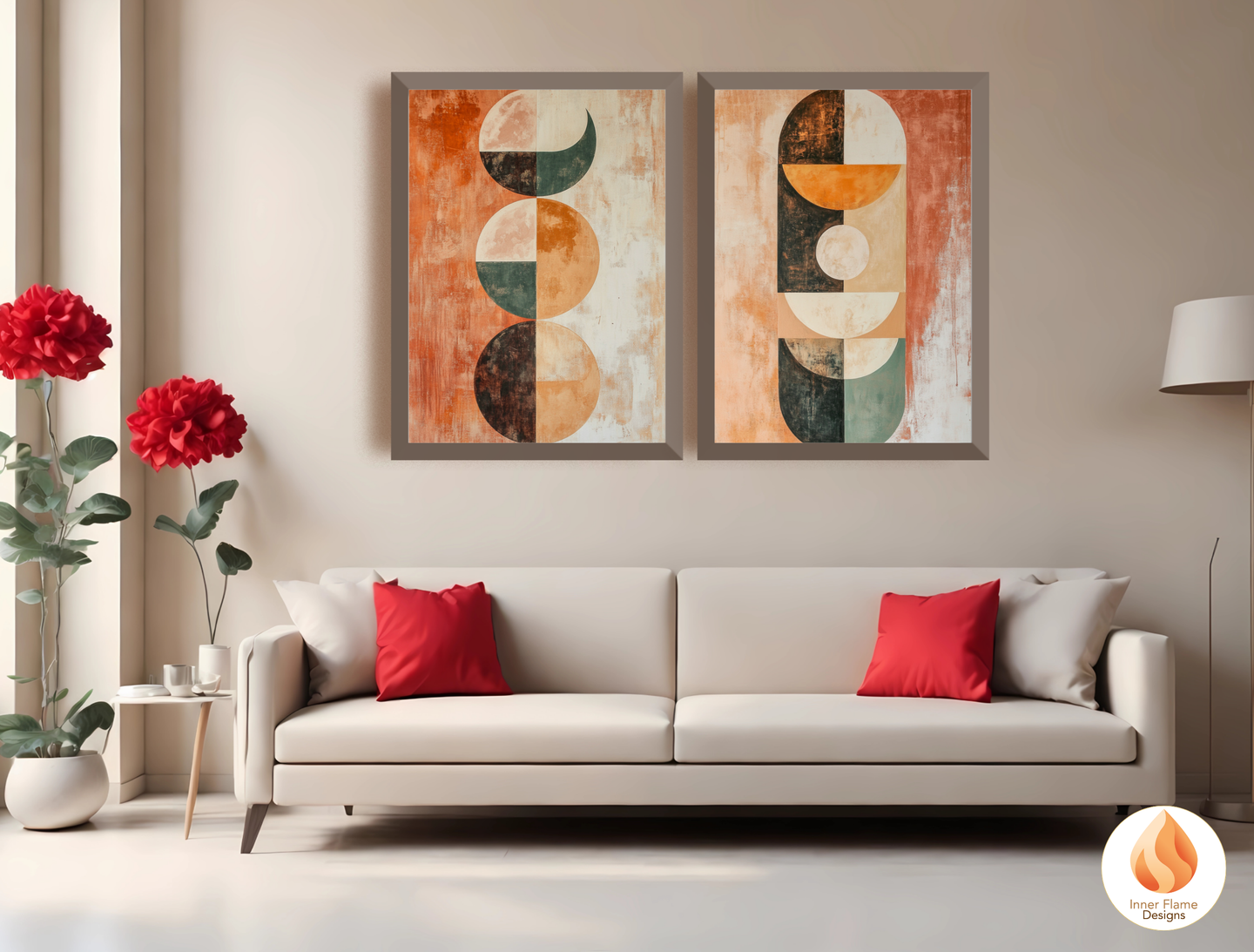 Cosmic Boho Wall Art Décor for Modern Home Design | Triptych Artwork (Series 2)
