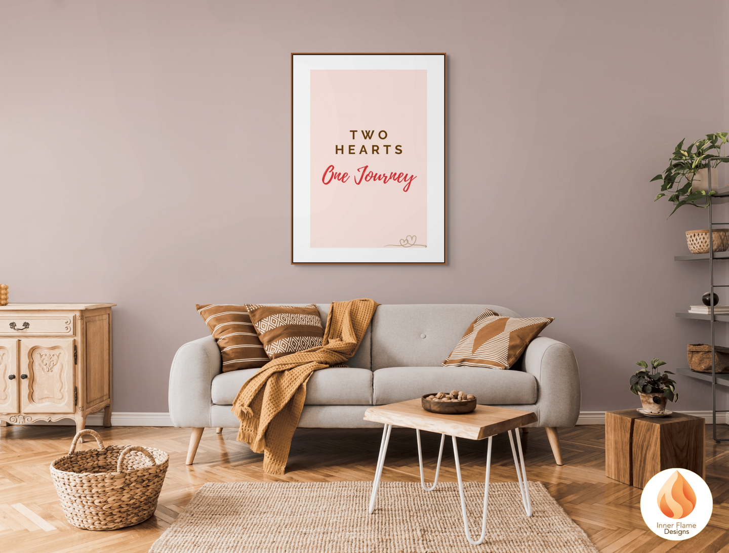 Motivational Poster with Love Inspirational Quote 3 - "Two Hearts, One Journey"